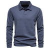 Long Sleeve Men&#39;s Casual Solid Color Top Lapel