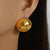 Classic Style Fashion All-match Round Earrings Titanium Steel Gold-plated Earrings For Women