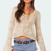 Women&#39;s Knitted Top Hollow Out See-through