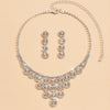 Rhinestone Necklace And Earrings Suite Women&#39;s Simple