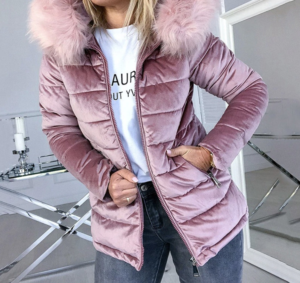 New style solid color hooded jacket women