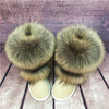 Women&#39;s Winter Mid-calf Fox Fur Snow Boots