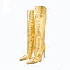 Women&#39;s Fashion Pointed Stiletto Heel Leopard Print Boots