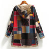 Cotton and linen printed hooded sweater warm plush jacket