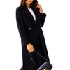 Women&#39;s Simple Double Breasted Long Sleeve Turn-down Collar Coat