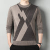 Men&#39;s Loose Multicolor Round Neck Warm Sweater