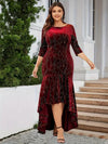 Velvet Elegance Quarter Sleeve Dress