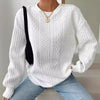 Women&#39;s Casual And Comfortable Jacquard Round Neck Sweater