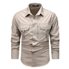 Retro Workwear Shirt Men&#39;s Long-sleeved Spring Fashion Brand Casual Overshirt