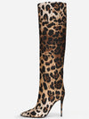 Women&#39;s Fashion Pointed Stiletto Heel Leopard Print Boots