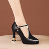 New Low-cut High Heels Women&#39;s Chunky Heel