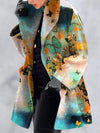 Women Lapel Printed Woolen Fashion Jacket