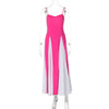 Women&#39;s Clothing Fashion Color Contrast Splicing Sling Dress