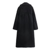 Autumn New European And American Style Fleece Double Row Ornament Loose Overcoat Coat