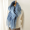 Mohair Pure Color All-matching Winter Warm Lengthened Fringe Bib Towel