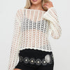 Women&#39;s Knitted Top Hollow-out Hook Flower