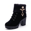 2021 new women&#39;s boots with coarse Martin boots female round high-heeled shoes in autumn and winter warm mix boots