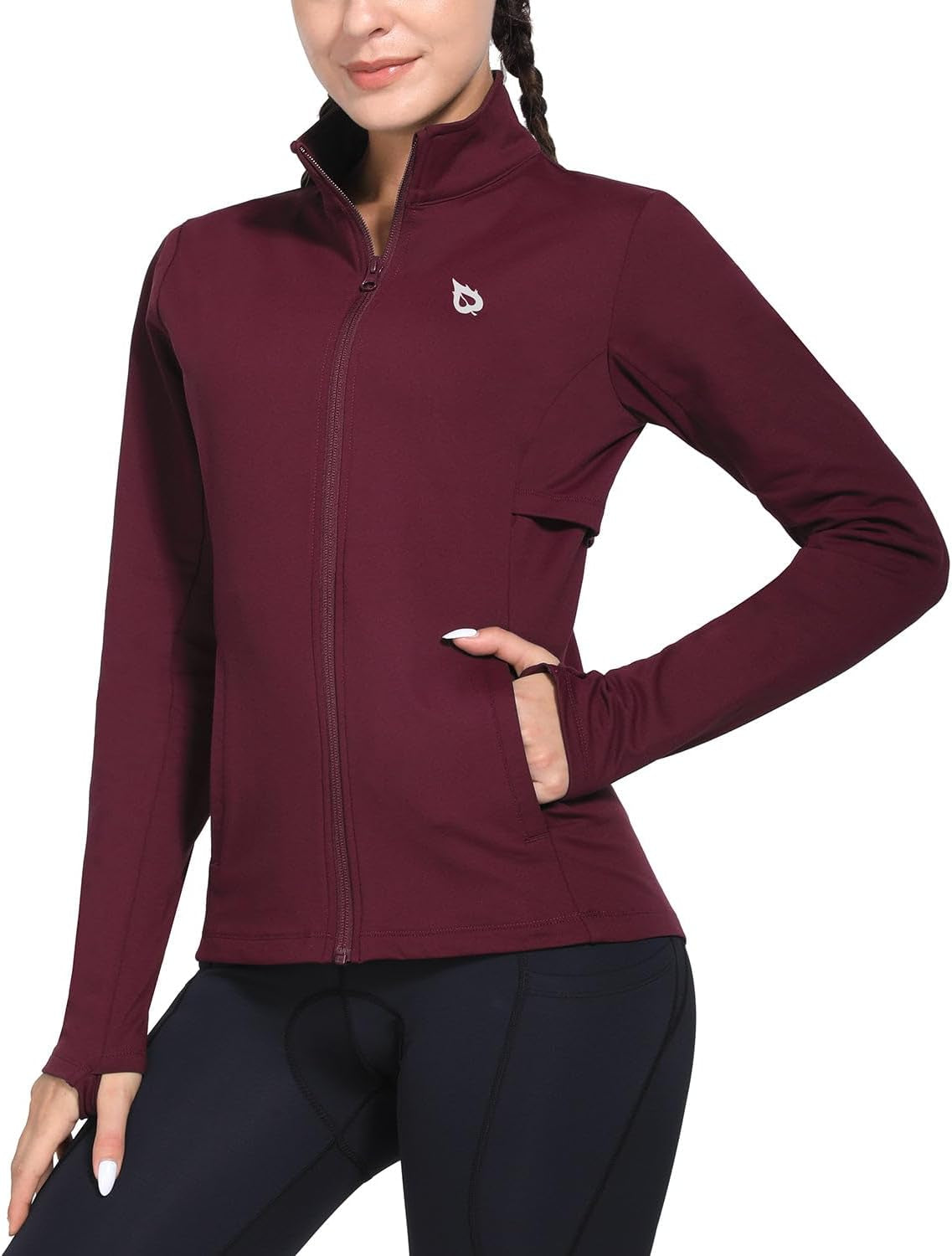 Women'S Fleece Running Jacket Water Resistant Full Zip Winter Cold Weather Gear Thermal Cycling Workout Jackets