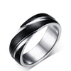 Black Titanium Steel Twill Men&#39;s Ring