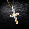 Titanium Steel Wire Cross Men&#39;s Necklace