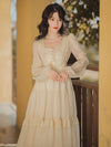 Girl French Woman Chic Dress Romantic Bow Bandage Chiffon