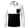 Men&#39;s POLO Shirt Two-color Stitching Cowhide