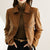 Coat Collar Buckle Leather Women's Short Slim-fitting Biker