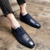 British Men&#39;s Low-top Lace-up Pointed Leather Shoes