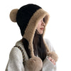 Fleece-lined Thickened Knitting Hanging Ball Woolen Cap Warm Ear Protection Knitted Hat