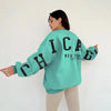 Women&#39;s Round Neck Loose Letter Printed Long Sleeve Sweater