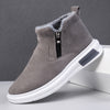 Fashion Snow Boots For Men Winter Warm Flat Cotton Plush Shoes With Side Zipper Casual Daily Fleece Ankle Boot