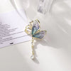 Exquisite Translucent Butterfly Tassel Brooch