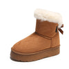 Women&#39;s Bowknot Snow Boots Winter Fleece Lined Padded Warm Keeping