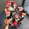 Retro Floral Artificial Cashmere Scarf Women&#39;s Thick Warm Scarf