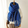 Mohair Pure Color All-matching Winter Warm Lengthened Fringe Bib Towel