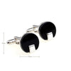 Men&#39;s Fashion Round Black Onyx Cufflinks