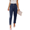 Women&#39;s Casual Loose And Comfortable Pant Belt Pocket Elastic Pants