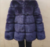 Fox Fur Slimming Stand Collar Splicing Coat