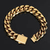 Male European And American Spring Buckle Stainless Steel Cuban Bracelet