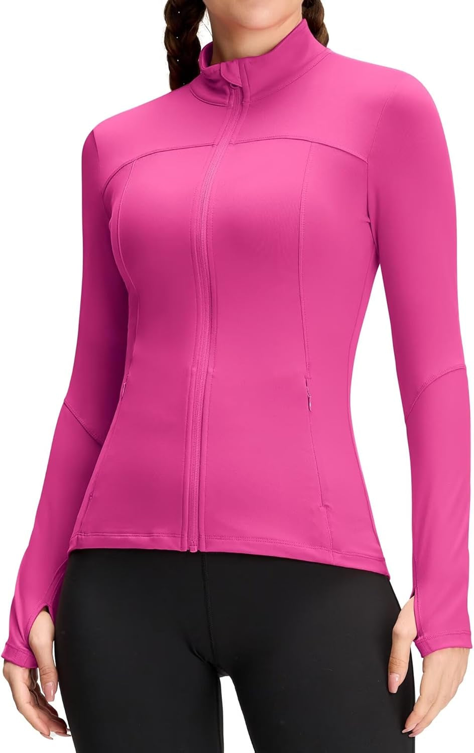 Womens Running Jackets Athletic Workout Scrub Jacket Track Full Zip up Gym for Women Yoga Top