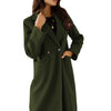 Women&#39;s Simple Double Breasted Long Sleeve Turn-down Collar Coat