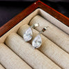 Zircon Pendant Earrings Women&#39;s Design Silver