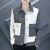 Color Matching Workwear Polo Collar Jacket Men