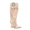 High-profile Wedge Sleeve Pointed Slip-on Strap Large Fastener Boots