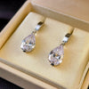 Zircon Pendant Earrings Women&#39;s Design Silver