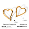 Stainless Steel 18K Gold Plating Twisted Heart Line Earrings