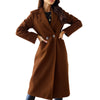 Women&#39;s Simple Double Breasted Long Sleeve Turn-down Collar Coat