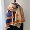 Korean Style Contrast Color Artificial Cashmere Scarf Women&#39;s New Winter