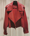 Leather Jacket Women New Outerwear Large Retro