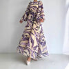 Chiffon Printed Long Fashion Elegant With Belt Dress